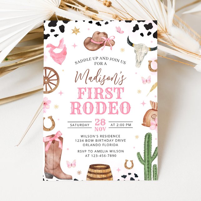 Girl First Rodeo Birthday Invitation Einladung (Von Creator hochgeladen)