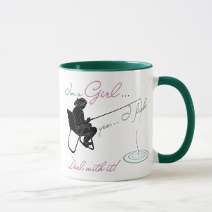 Girl Fishing Deal with it Fishing Gear Tasse