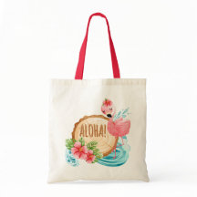 Girl Flamingo individuelle Name Strandtaschen