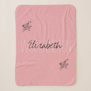 Girl Floral Calligraphy Name pink rot rot Sherpadecke