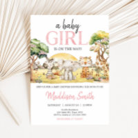 Girl Floral Jungle Safari Animals Baby Dusche