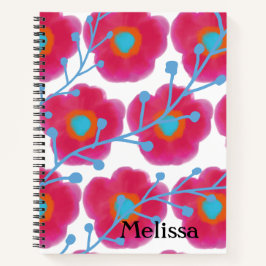 Girl Floral Watercolor Notizbuch