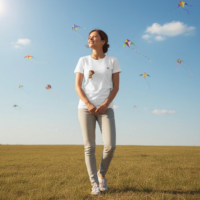 Girl Flying a Kite T - Shirt (Von Creator hochgeladen)
