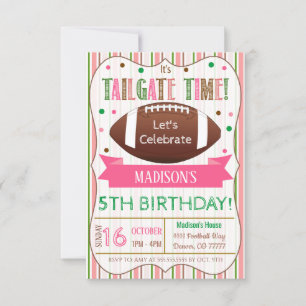 Girl Football Tailgate Einladung zum Geburtstag