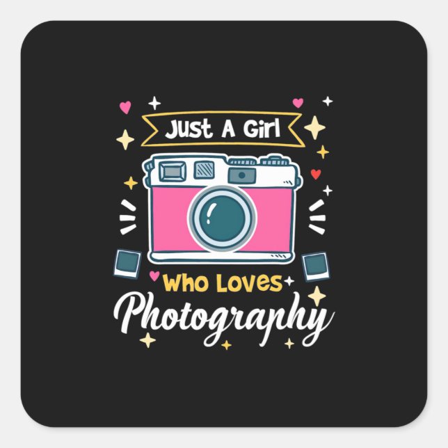 Girl Fotografy Quadratischer Aufkleber (Vorderseite)