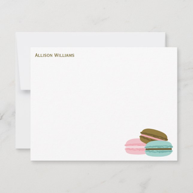 Girl-Französisch-Macarons Vielen Dank Notizkarten Einladung (Vorderseite)