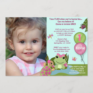 Girl Froggy/FROG Geburtstagseinladung (Foto) Einladung