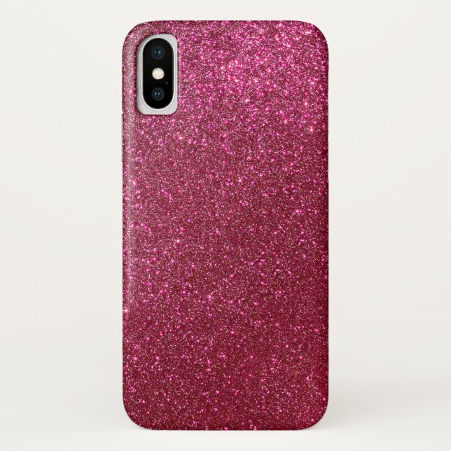 Girl Funkelnd Wine Burgundy Roter Glitzer Case-Mate iPhone Hülle (Rückseite)