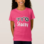 Girl-Fußball-T - Shirt | Personalisierter Name<br><div class="desc">Girl-Fußball-T - Shirt | Personalisierte Bezeichnung. Niedliche Sportkleidung für kleine Kinder. Fügen Sie Ihre Kinder oder Teamnamen hinzu.</div>