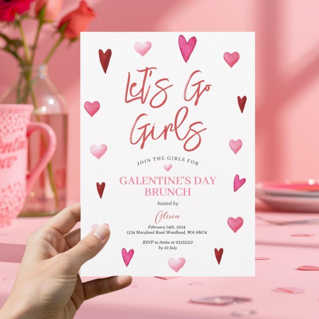 Girl Galentine's Day Party Brunch Abendessen Einladung (Von Creator hochgeladen)