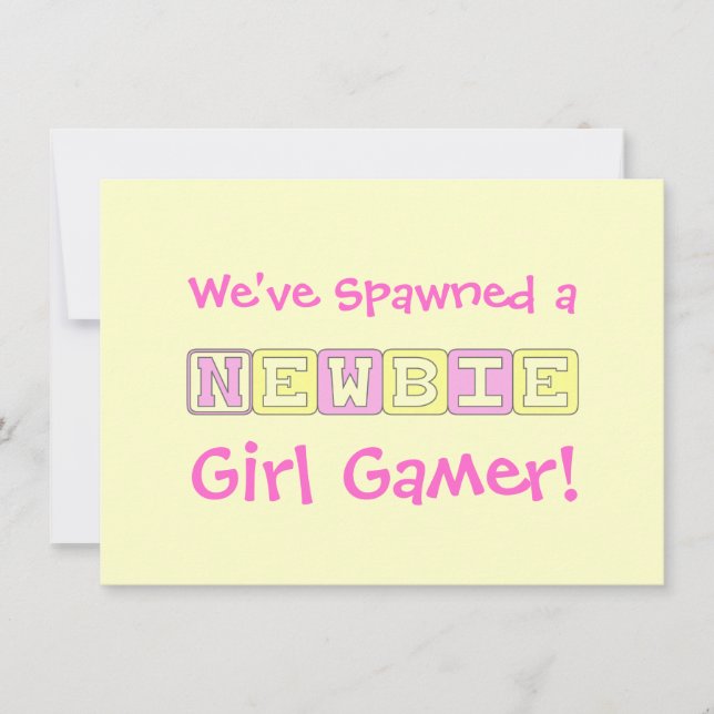 Girl Gamer Baby Shooter Einladung (Vorderseite)