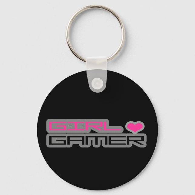 Girl Gamer Keychain Schlüsselanhänger (Vorderseite)