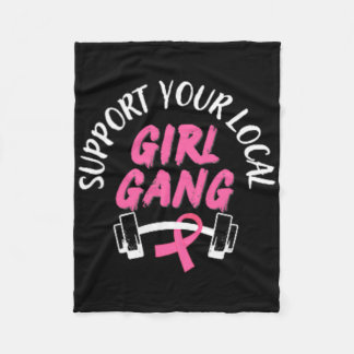 Girl Gang Breast Cancer Fundraiser White Text Fleecedecke