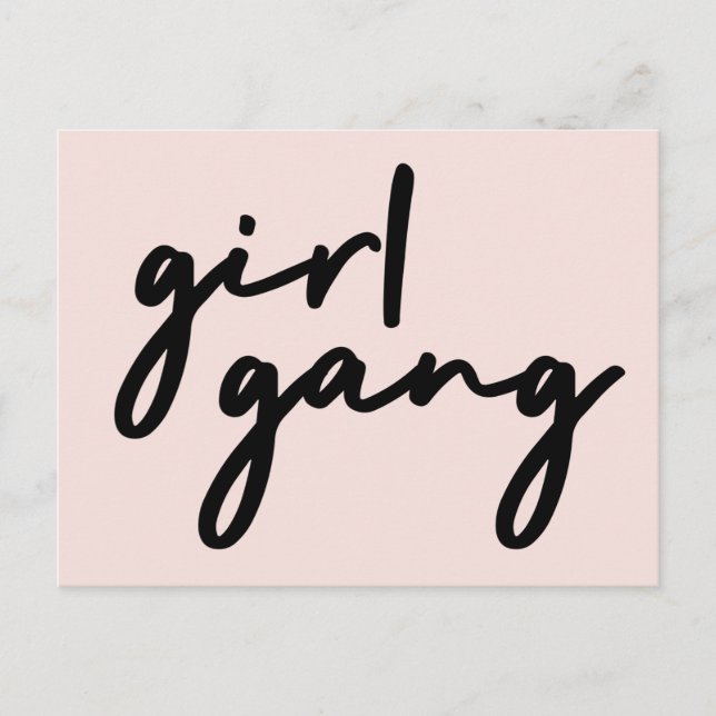Girl Gang | Girl Power Moderner Feminismus Rosa Ro Postkarte (Vorderseite)