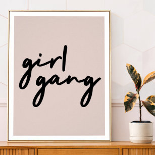 Girl Gang   Niedlich Pink Girl Power Moderner Femi Poster