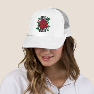 Girl Gang Rote Rose Patch Fashion Abzeichen Truckerkappe