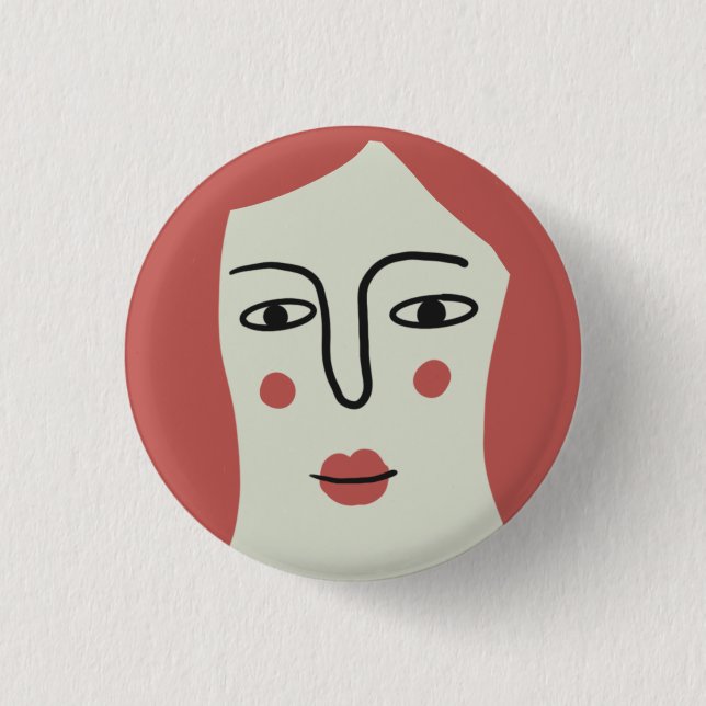 Girl-Gesichtsbild Button (Vorderseite)