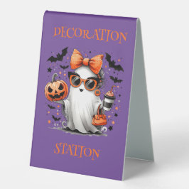 Girl Ghost Decoration Station Tabletop-Zeichen Tischaufsteller