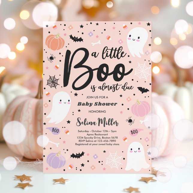 Girl Ghost Little Boo soll Halloween Baby Dusche s Einladung (Von Creator hochgeladen)