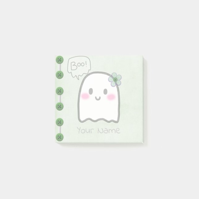 Girl Ghost - Niedliche Aquarellfarben - Designnoti Post-it Klebezettel (Vorderseite)