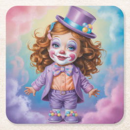 Girl Ginger Clown Untersetzer Set
