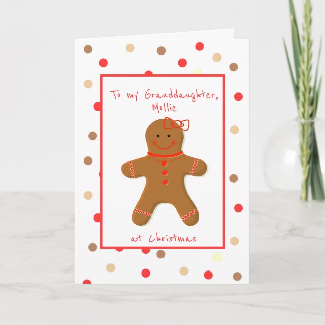 Girl Gingerbrei für Großtochter Karte (Vorderseite)