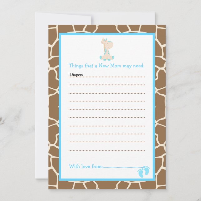 Girl Giraffe Advice List für Junge Mütter Kinderdu Einladung (Vorderseite)