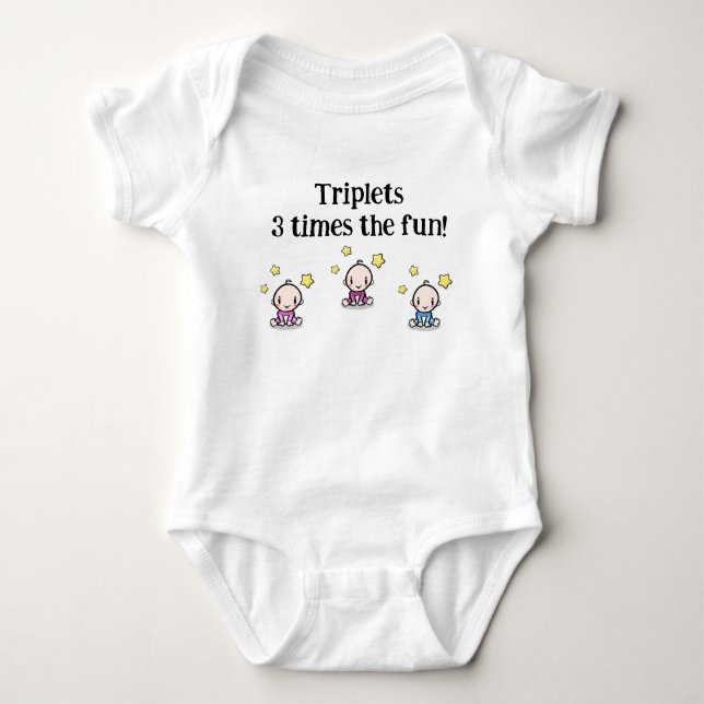 Girl Girl Boy Triplets, Triplet Babies Geschenkide Baby Strampler (Vorderseite)