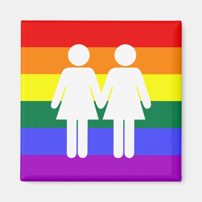 Girl + Girl Rainbow Magnet (Vorne)