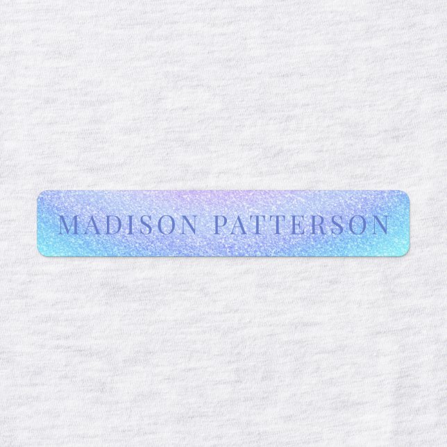 Girl Glitzer Chic Moderner Personalisierter Name Etiketten (Design 1)