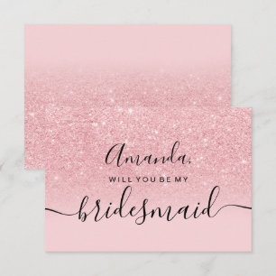 Girl Glitzer rosa ombre Drehbuch meine Brautin Einladung
