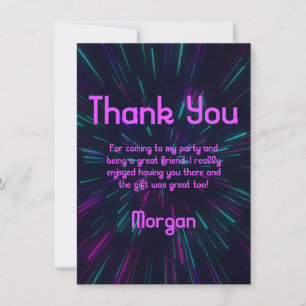 Girl Glow Party Danke, Card Einladung