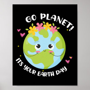 Girl Go Planet Ihr Shirt für Niedliche Kinder Poster