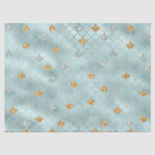Girl Gold Aqua Blauer Glitzer Seidenpapier
