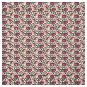 Girl Gold Pink Blütenleopard Print Stoff