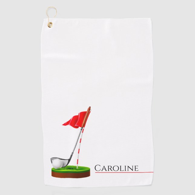 Girl Golf Player | Cooles Sportgeschenk Golfhandtuch (Vorderseite)