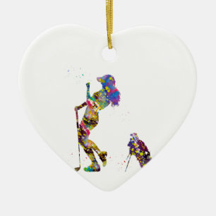 Girl Golfer Keramik Ornament
