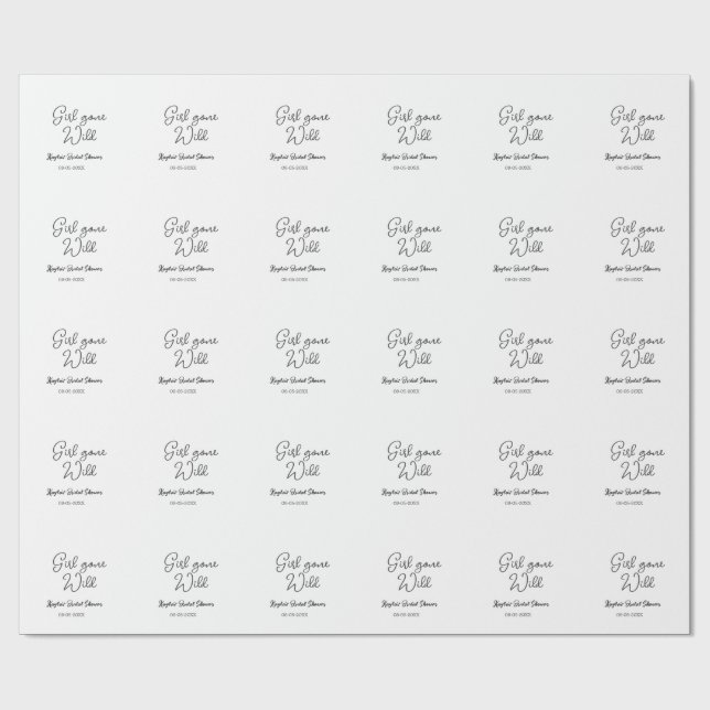 Girl gone wild bridal shower name date simple mini geschenkpapier (Flach)