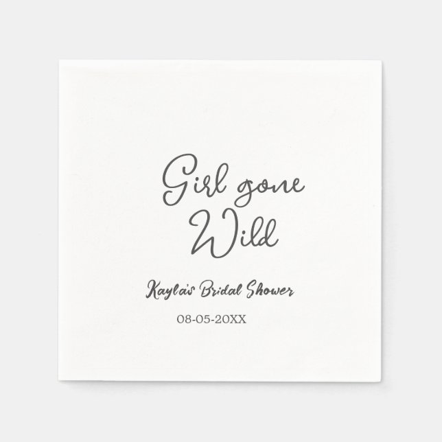 Girl gone wild bridal shower name date simple mini serviette (Vorderseite)