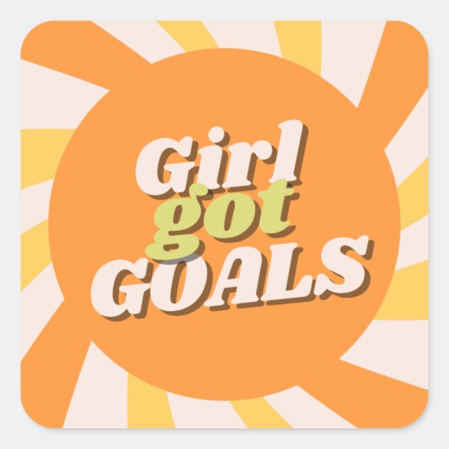 Girl Got Goals Quadratischer Aufkleber (Vorderseite)
