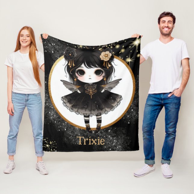 Girl Goth Niedliche Dekoration Gothic Anime Fleecedecke (Beispiel)