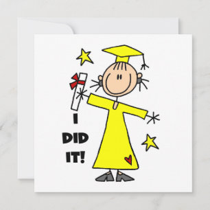 Girl Graduate in Yellow Cap and Gown Ankündigung