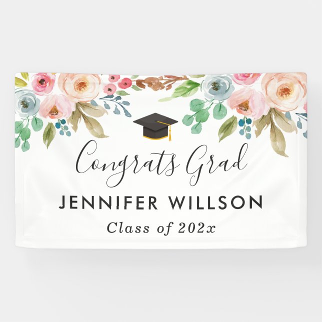 Girl-Graduate-Party für Wasserfarben Banner (Horizontal)
