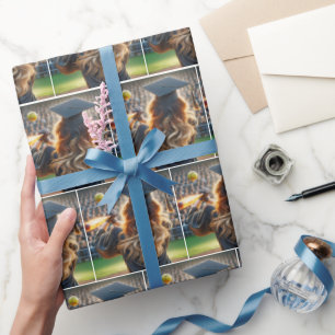 Girl Graduate Swinging a Flaming Bat Geschenkpapier