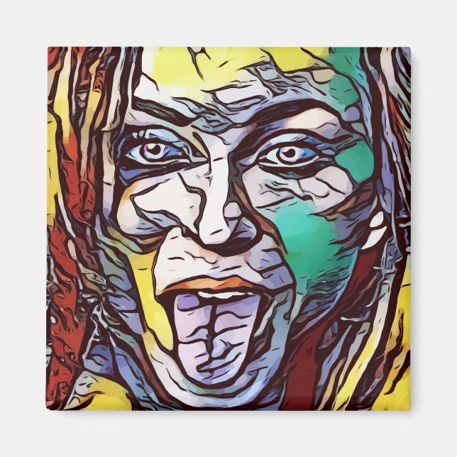 Girl Graffiti Paint Art Face Eye farbig Magnet (Vorne)