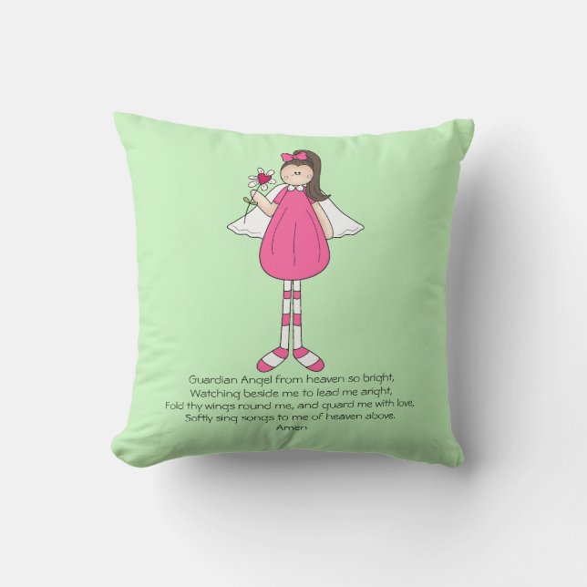 Girl Guardian Angel Prayer Kissen (Vorderseite)