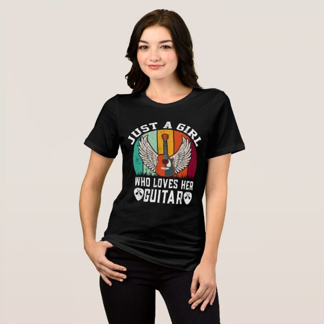 Girl Guitarist Gitarrist Lover Gift T - SHIRT (Vorderseite voll)