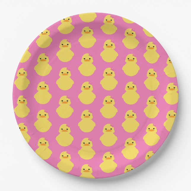 Girl-Gummischuhe BABY SHOWER Party Pappteller (Vorderseite)