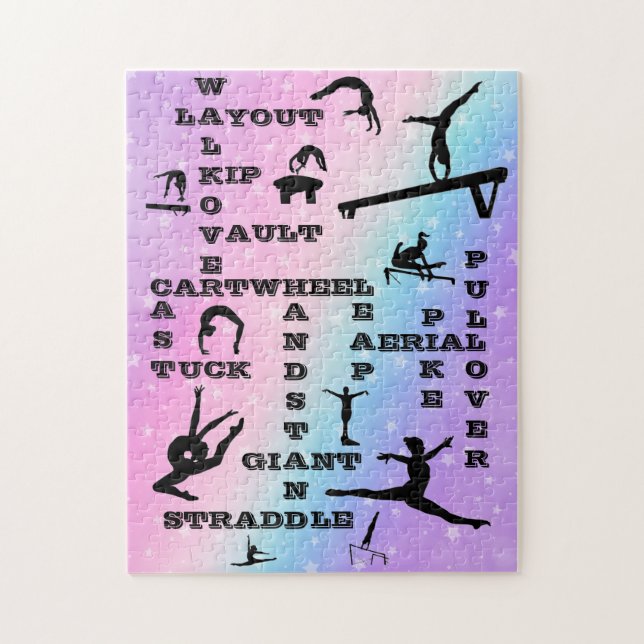 Girl Gymnastics Skills Pastel Stars Crosswords (Vertikal)