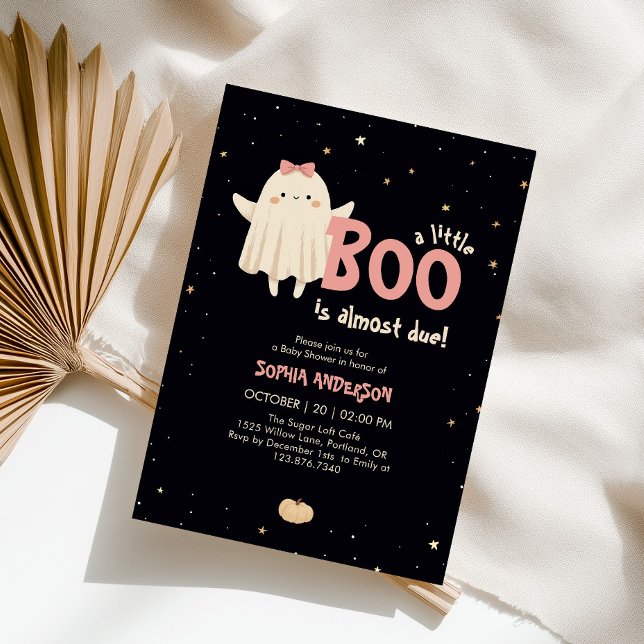 Girl Halloween Little Boo ist ein Baby Dusche Einladung (Von Creator hochgeladen)